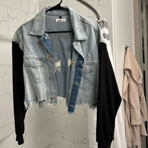 cropped distressed jean jacket